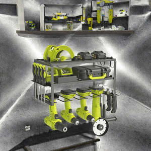 Étagère murale de rangement pour outils électriques, organisateur à double niveau, support de perceuse pour garage, pour outils à main - Product Image 2