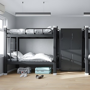 Cama litera doble moderna con estructura de acero, diseño inspirado en Malasia, para uso en exteriores, dormitorios, hoteles, escuelas y refugios. - Product Image 3