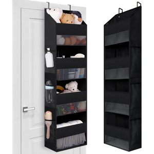 Over The Door Organizer 4 <b>Shelf</b> Waterproof Storage With 6 Pockets Clear Window Anti Tilt 35Lb Behind Door - Product Image 1