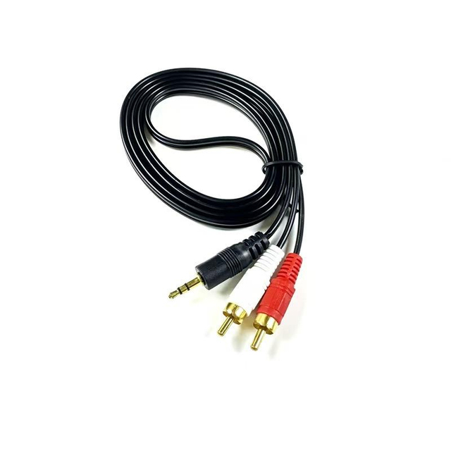 Factory 1.5M 3M 5M Customized Length Male to Male AUX 3.5mm Jack to 2RCA Splitter Cables for PC/MP3/MP4/TV/Cell phone/Car audio