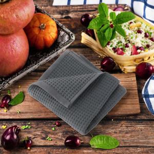 Serviettes et torchons carrés en coton pur, jacquard durable, motif nid d'abeille, design à carreaux, pour la cuisine - Product Image 3