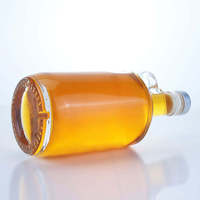 Carafe à spiritueux en verre silex extra premium avec bouchon en liège, origine Shandong, bouteille à col avec poignée pour le conditionnement du rhum vieilli et de la cachaça