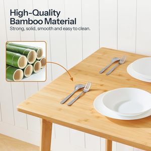 Bán buôn bàn ăn tre, Bàn ăn vuông, bàn bếp gỗ tre cho không gian nhỏ, bàn viết bằng gỗ cho phòng khách - Product Image 6