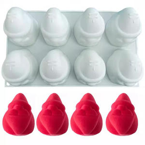 Molde de silicona de grado alimenticio con vela perfumada de árbol de Navidad de Papá Noel-Herramienta de pastel ecológica y reutilizable - Product Image 3