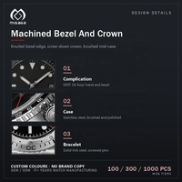 Montre-bracelet personnalisée GMT OEM, double fuseau horaire 24H, lunette en saphir, marque privée, montres mécaniques analogiques automatiques