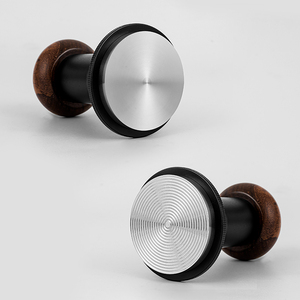 51/53/58mm Solid Wood Handle Tools Stainless Steel Ripple Waffle Base Adjustable Depth Constant Pressure Coffee <b>Tamper</b> - Product Image 2