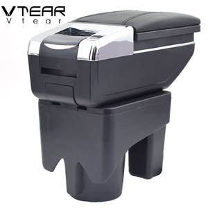 Accoudoir en cuir de qualité garantie, caisse de rangement intérieure à filetage rouge, ABS, repose-bras, accessoire <span class=keywords><strong>pour</strong></span> voiture <span class=keywords><strong>Ford</strong></span> <span class=keywords><strong>Fiesta</strong></span> 3 MK7, magasin central - Product Image 5