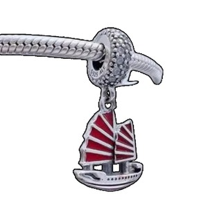 Abalorios de Plata 925 con Perlas de Agua Dulce, Circones, Velero Rojo, Concha de Cereza, Té con Leche, Vida Marina, Lujo y Moda para Pulseras y Colgantes - Product Image 4