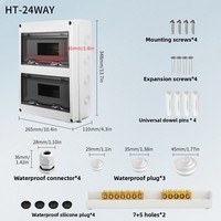 Kotak Distribusi Listrik Tahan Air IP65 50A untuk Stasiun Pengisian Daya Bahan ABS PC Model HT Switch Cabinet