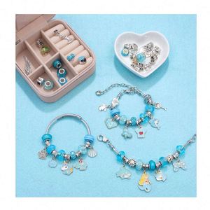 Kit de Juguetes Educativos Premium para Hacer Joyas, 76 Piezas, Cuentas Coloridas para Niños, Cadena de Plástico, Dijes de Fantasía y Ciencia Ficción, Set de Manualidades para Hacer Pulseras - Product Image 6