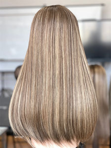 Peluca de encaje Kosher HD judía más Popular, cabello Remy brasileño de alta calidad con reflejos rubios, envío rápido - Product Image 4