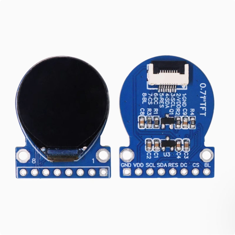 0.71inch Tft Lcd Screen Gc9d01 160x160 Resolution Spi Color Round ...