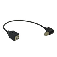 Câble d'extension court USB 2.0 B de 25cm femelle vers type B mâle à angle droit de 90 degrés pour imprimante scanner disque dur mobile, etc.