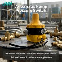 Pressostat intelligent jaune AC220V 1,5 CV pour eau et air, contact DPDT, 10 bars, couramment utilisé pour la surveillance de la pression des pompes de surpression