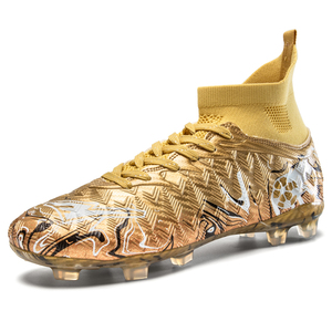 Scarpe da Calcio da Uomo con Tacchetti Alti <span class=keywords><strong>in</strong></span> Maglia, Oro, <span class=keywords><strong>per</strong></span> Terreni Duri, Traspiranti, Leggere, <span class=keywords><strong>per</strong></span> Esterni, con Tacchetti - Product Image 1