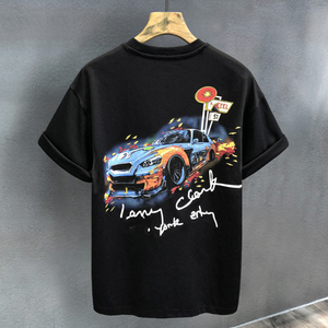 Camiseta de manga corta bordada de motocicleta retro para hombre <span class=keywords><strong>en</strong></span> la calle - Product Image 1