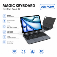 Clavier magique sans fil rétroéclairé magnétique avec pavé tactile pour iPad Pro 12,9 pouces et Air 6 7 Gen 13 pouces M2 M3 Version professionnelle MK039