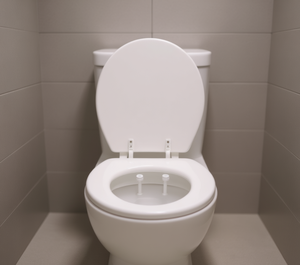Sedile WC Universale Rotondo da 17 Pollici con Fronte Chiuso in Plastica dal Design Minimalista - Product Image 2