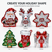 Impression numérique HD Mylarbag holographique avec fermeture éclair Emballage alimentaire de Noël Shapebag avec logo SpoutUV Matte Packaging Plasticbag