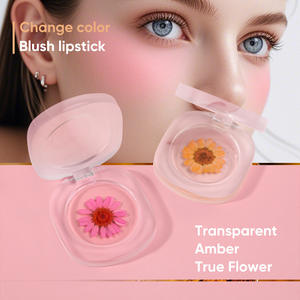 Crème blush gelée ambre transparente, rouge à lèvres et joues à changement de température, sans logo, double usage - Product Image 1