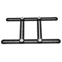 Règle en alliage d'aluminium à 4 plis Gravure laser 25cm Règle carrée multifonctionnelle Mesure d'angle