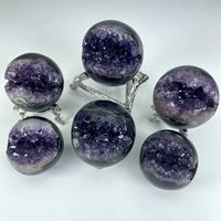 Prix de gros spirituel roche naturelle améthyste cristal de quartz druzy géode sphère pierre de guérison grappe cristal pierre précieuse