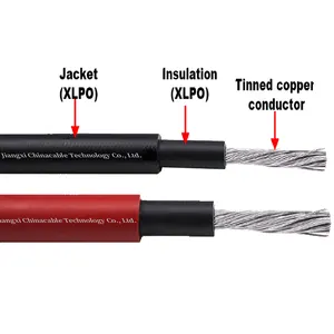 TUV Approval XLPE Insulated Tinned Copper Solar Wire 2.5MM 4MM 6MM 10MM 16MM 35MM PV Cable Solar DC Panel Power Cable