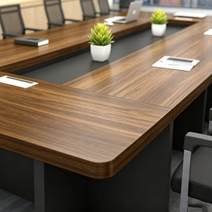 Ensemble de table et chaises de conférence modernes pour <span class=keywords><strong>12</strong></span> personnes, table de réunion de bureau, long bureau de salle de réunion en bois, mobilier de salle de réunion - Product Image 4