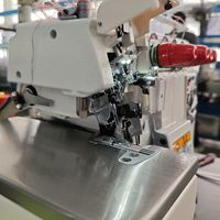 Machine à coudre surjeteuse à plat à entraînement direct haute vitesse Doso S5E-4AT avec moteur pour surjet et ourlet, épaisseur légère/moyenne