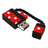 Clé USB 2.0 en PVC en forme de sac à nœud de dessin animé, design créatif, logo personnalisé, fourniture OEM, cadeau
