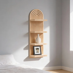 Estante de Pared Estilo Boho, Decoración <span class=keywords><strong>para</strong></span> el Hogar, Estantes Colgantes de Madera <span class=keywords><strong>para</strong></span> <span class=keywords><strong>Plantas</strong></span> - Product Image 3