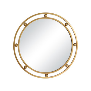 <span class=keywords><strong>Miroir</strong></span> mural rond à double cadre planétaire en métal doré brossé, <span class=keywords><strong>miroir</strong></span> circulaire architectural pour projet de hall d'hôtel - Product Image 2