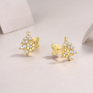 Anting-anting stud moissanite potongan bulat sterling silver 925 untuk wanita, setting pave, anting-anting moissanite pohon natal - Product Image 5