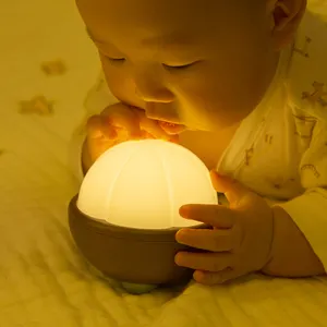 厂家直销可充充电山工LED智能光触摸传感器运动硅胶睡灯婴儿儿童房.