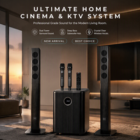Système de haut-parleurs karaoké home cinéma OKON K6 avec caisson de basses, microphone, Bluetooth, ARC, optique, coaxial, son surround TV, équipement de cinéma