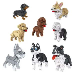 PLANEKO juguetes para perros juegos de bloques de construcción DIY educativo Mini bloque productos para mascotas juguetes ensamblados de animales para niños