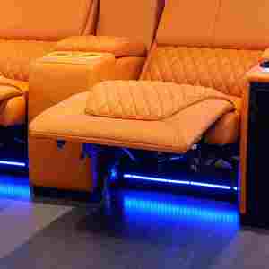 Asientos de <span class=keywords><strong>Cine</strong></span> en Casa Naranja <span class=keywords><strong>Premium</strong></span> con estilo, sofá de teatro artesanal cosido con diamantes de cuero, sillón reclinable eléctrico individual - Product Image 4