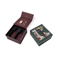 Confezione regalo per vino stampata uv in cartone rigido con chiusura magnetica con flip flap fatta a mano personalizzata in fabbrica con inserti