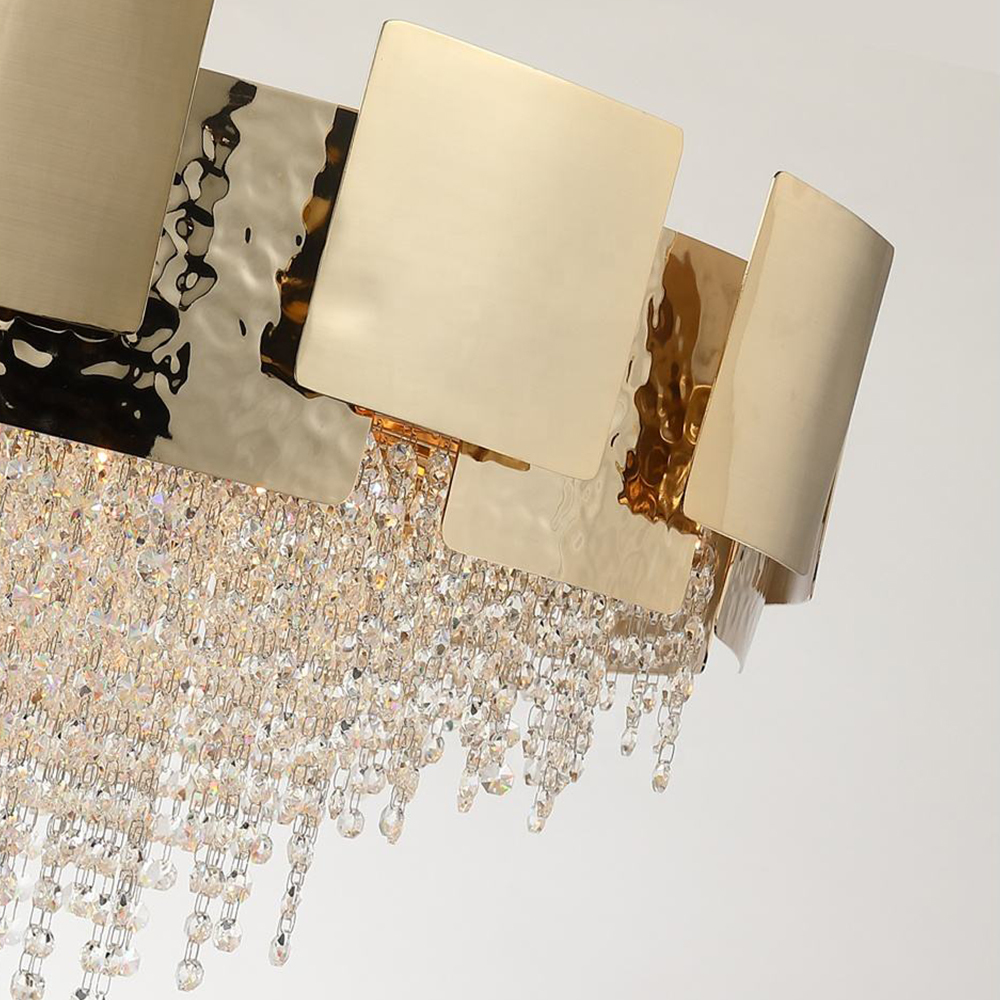 Modern Restaurant Fixture Round Drop Crystal Led Living Room RGB Lamp Pop Luxury Design Ceiling Light · image 4