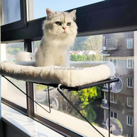 Perchoir de fenêtre pour chat sans fil à puissance d'aspiration extra-forte avec cadre métallique supporté, hamac pour chat, perchoir de fenêtre
