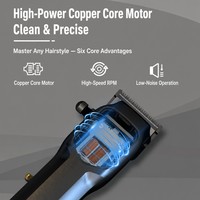 Cortapelos con Cuchilla DLC, Motor Magnético de 11000 RPM, Pantalla LED, Recargable por USB Tipo-C, para Salón y Barbería, Ajustable, con Recordatorio de Aceite