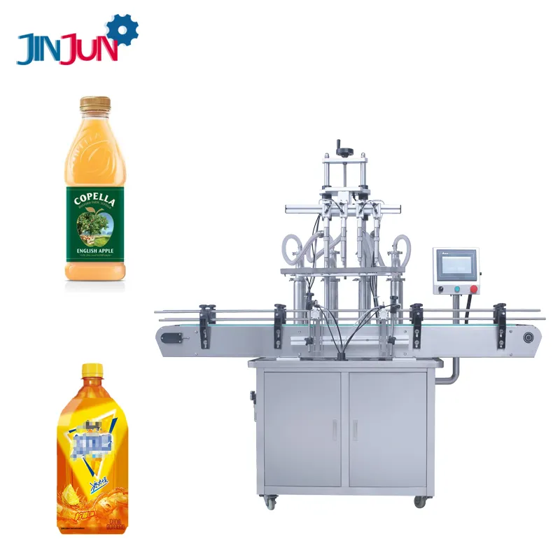 JINJUN Automatic Pneumatic Liquid Juice Water Beverage Olive Oil Filling Machine Bottle Filling Production Line