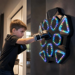Machine de boxe musicale intelligente améliorée à 9 cibles, avec Bluetooth, éclairage LED RGB, support mural, 9 modes, batterie 30 jours et gants - Product Image 6