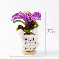 BH Décoration de bureau intérieure transfrontalière écologique de haute qualité, en fil de laine au crochet, pour poupées et plantes en pot, thème Noël et Thanksgiving