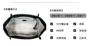 Sac à bandoulière décontracté tendance, grande capacité, en cuir véritable, sacs fourre-tout pour femmes, fabrication de grands sacs à main - Product Image 3