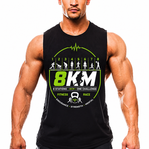Custom <b>Men</b> Functional Fitness Gym Indoor Marathon Tank Top Fitness Race Cross 8km Training Challenge Workout <b>Singlet</b> - Product Image 1