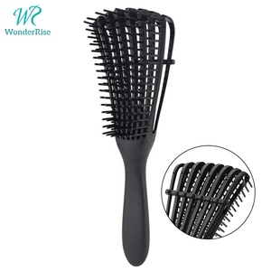 Peigne à dents larges flexible en plastique pour coiffure, 8 rangées, réglable, peigne <span class=keywords><strong>afro</strong></span>, brosse à cheveux ventilée pour cheveux crépus, ondulés et bouclés de type 3a à 4c - Product Image 1