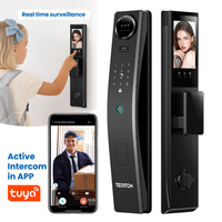 Serrure de porte intelligente entièrement automatique avec reconnaissance faciale 3D Tuya, empreinte digitale biométrique, application WiFi, télécommande pour porte en aluminium ou en bois