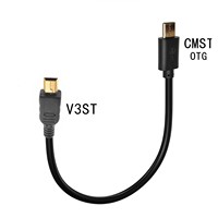 Adaptor Transfer Data Kamera OTG Berlapis Emas Tipe-C Male Sudut Kanan ke V3 Mini Micro USB 5-Pin