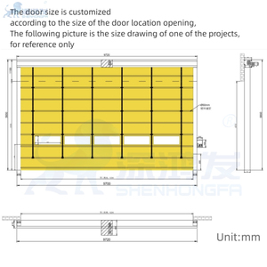 Porte à enroulement rapide, étanche, résistante au vent et isolante thermiquement, pour entrepôts, salles de douche à air et portes en PVC - Product Image 4